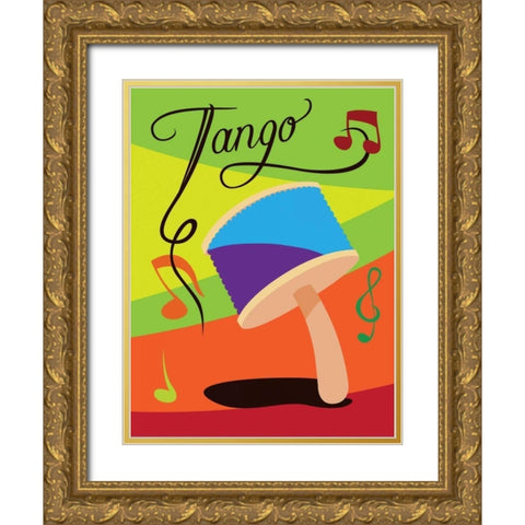 Tango I Gold Ornate Wood Framed Art Print with Double Matting by Grey, Jace