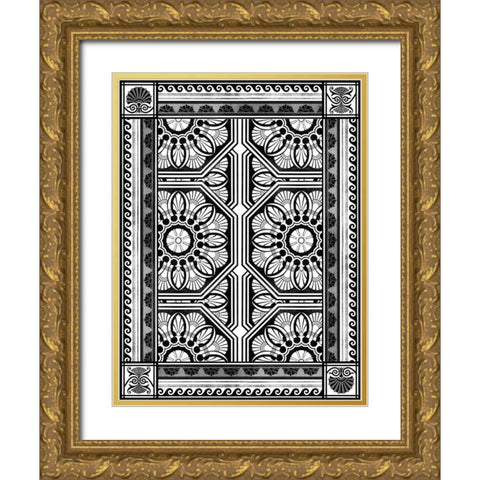 Patterns D Gold Ornate Wood Framed Art Print with Double Matting by Grey, Jace