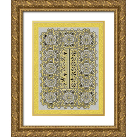 Patterns Q Gold Ornate Wood Framed Art Print with Double Matting by Grey, Jace