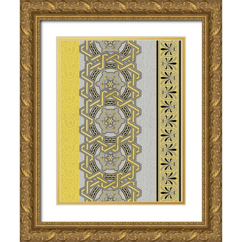 Patterns R2 Gold Ornate Wood Framed Art Print with Double Matting by Grey, Jace