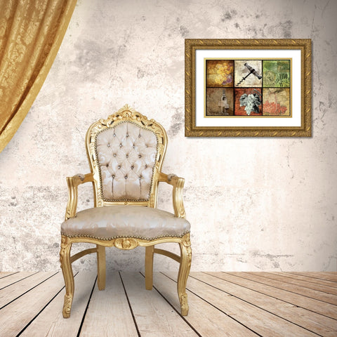Wine Patch Gold Ornate Wood Framed Art Print with Double Matting by Grey, Jace