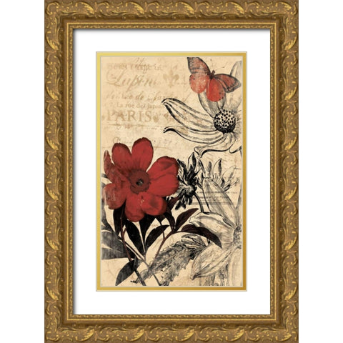 Paris A Gold Ornate Wood Framed Art Print with Double Matting by Grey, Jace