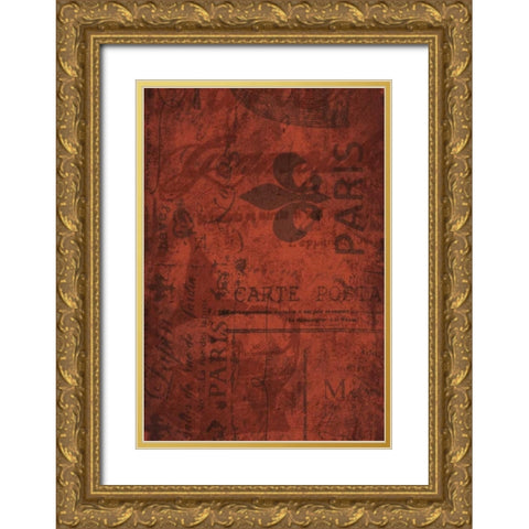 Paris E Gold Ornate Wood Framed Art Print with Double Matting by Grey, Jace