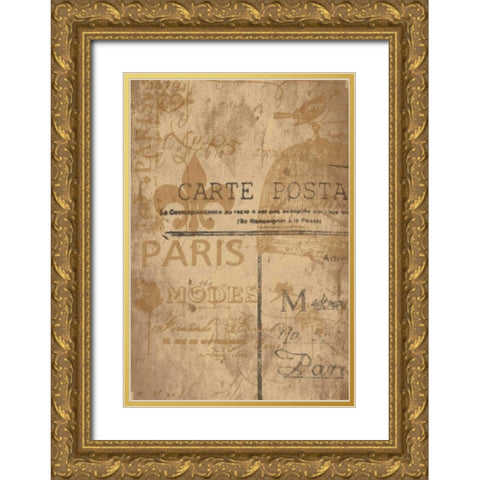 Paris G Gold Ornate Wood Framed Art Print with Double Matting by Grey, Jace