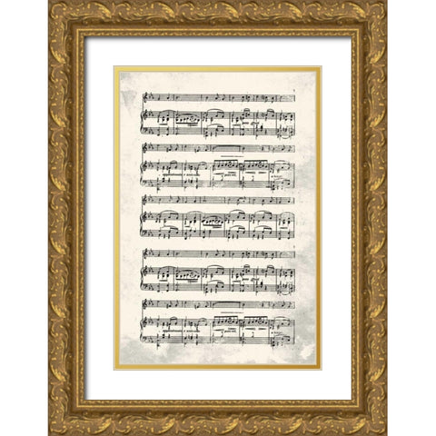 Music Sheet Cream Gold Ornate Wood Framed Art Print with Double Matting by Grey, Jace