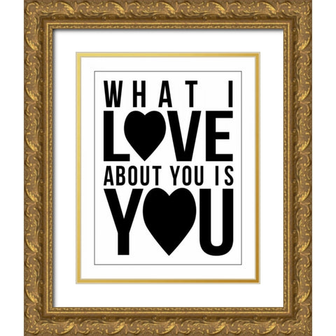 Text A2 Gold Ornate Wood Framed Art Print with Double Matting by Grey, Jace