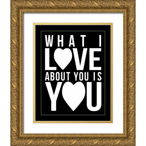 Text A Gold Ornate Wood Framed Art Print with Double Matting by Grey, Jace