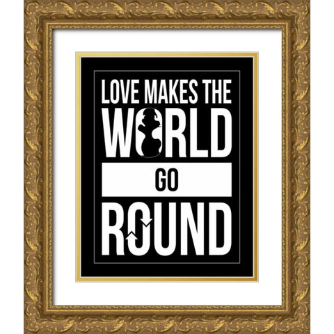 Text B Gold Ornate Wood Framed Art Print with Double Matting by Grey, Jace