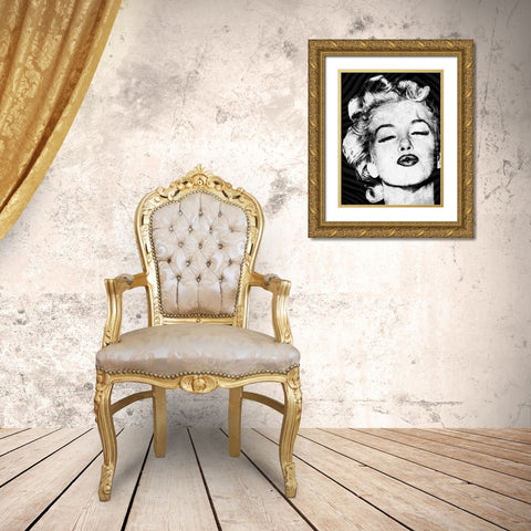 Monroe Text 2 Gold Ornate Wood Framed Art Print with Double Matting by Grey, Jace