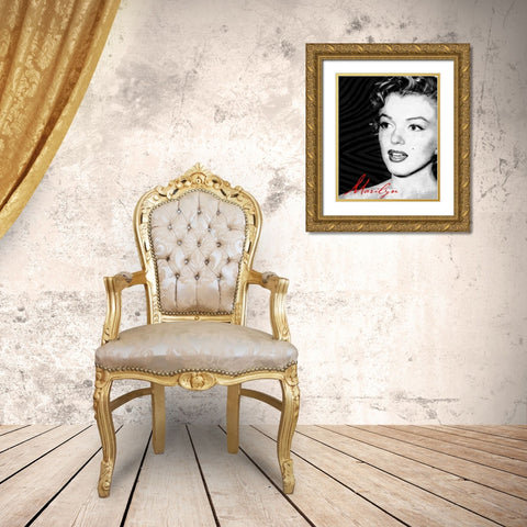 Monroe Text Gold Ornate Wood Framed Art Print with Double Matting by Grey, Jace