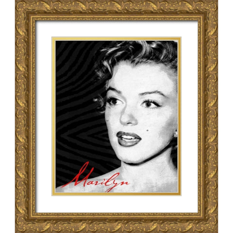 Monroe Text Gold Ornate Wood Framed Art Print with Double Matting by Grey, Jace