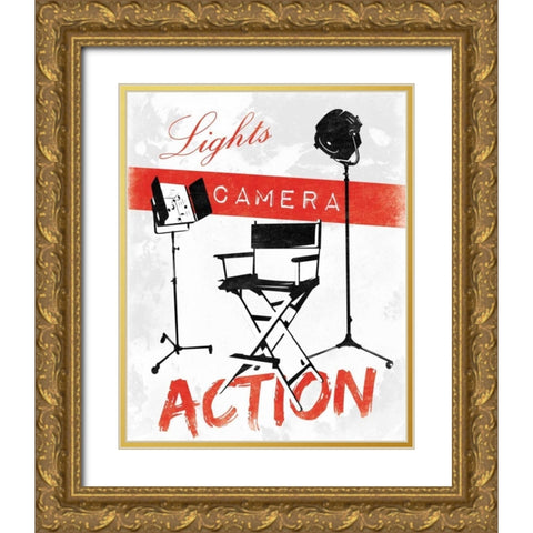 Cinema A Gold Ornate Wood Framed Art Print with Double Matting by Grey, Jace