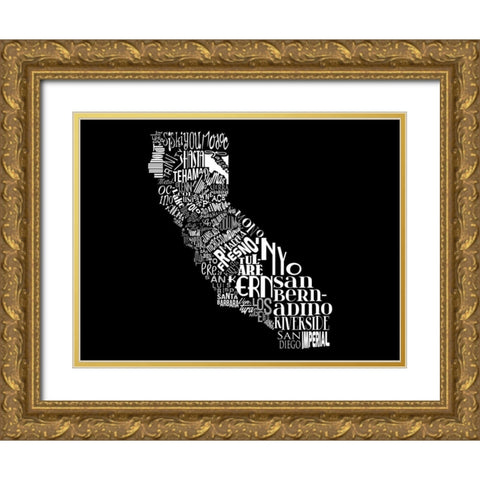 Cali 3 Gold Ornate Wood Framed Art Print with Double Matting by Grey, Jace