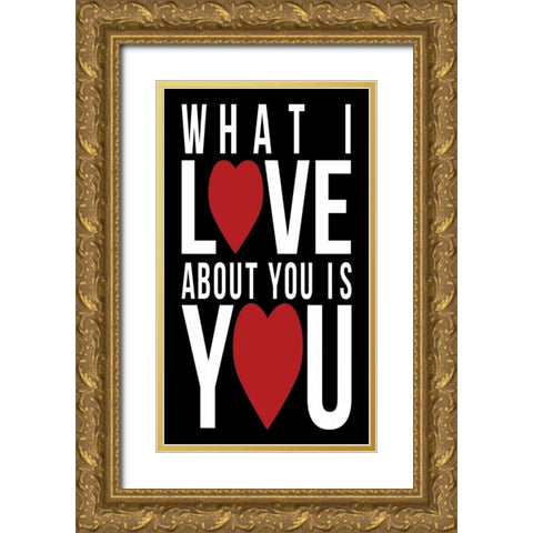 Love You Gold Ornate Wood Framed Art Print with Double Matting by Grey, Jace