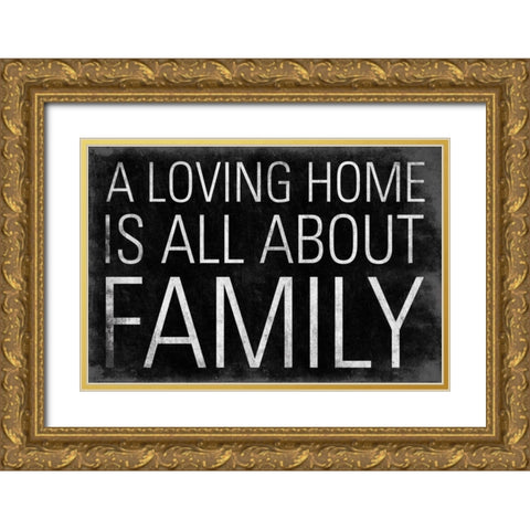 Family Gold Ornate Wood Framed Art Print with Double Matting by Grey, Jace