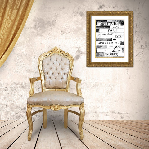 Believe Gold Ornate Wood Framed Art Print with Double Matting by Grey, Jace
