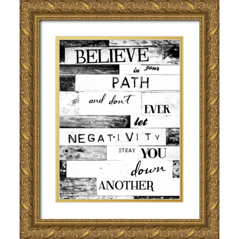 Believe Gold Ornate Wood Framed Art Print with Double Matting by Grey, Jace