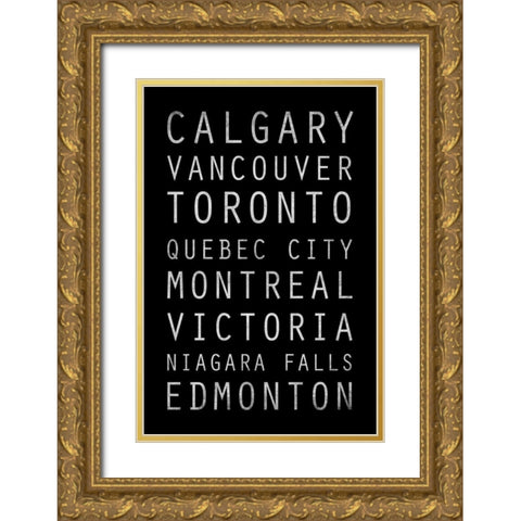 Canada Type Gold Ornate Wood Framed Art Print with Double Matting by Grey, Jace