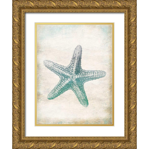 Starfish Gold Ornate Wood Framed Art Print with Double Matting by Grey, Jace