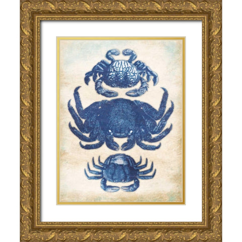 3 Crabs Gold Ornate Wood Framed Art Print with Double Matting by Grey, Jace