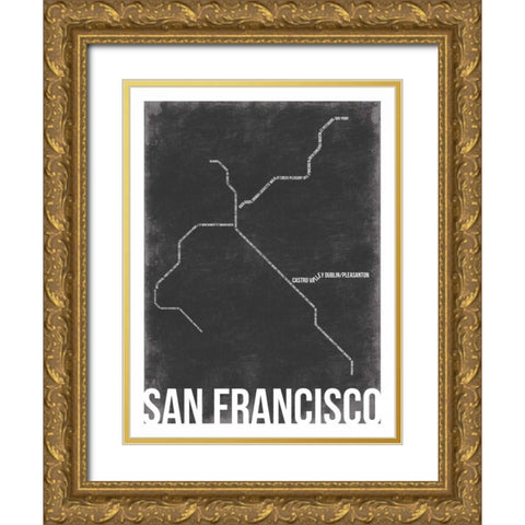 San Fran Gold Ornate Wood Framed Art Print with Double Matting by Grey, Jace