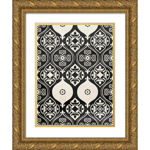 BI Pattern Gold Ornate Wood Framed Art Print with Double Matting by Grey, Jace