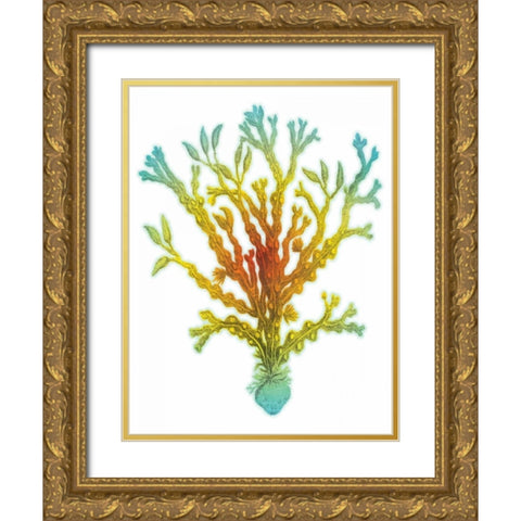 Colorful beach Gold Ornate Wood Framed Art Print with Double Matting by Grey, Jace