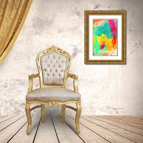 Bright Cosmic graffiti Gold Ornate Wood Framed Art Print with Double Matting by Grey, Jace