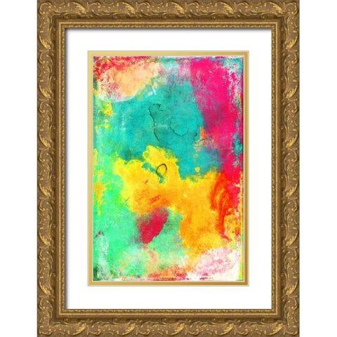 Bright Cosmic graffiti Gold Ornate Wood Framed Art Print with Double Matting by Grey, Jace