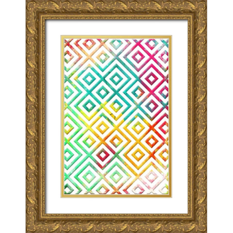 Bright cosmic pattern Gold Ornate Wood Framed Art Print with Double Matting by Grey, Jace