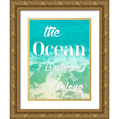The Ocean Gold Ornate Wood Framed Art Print with Double Matting by Grey, Jace