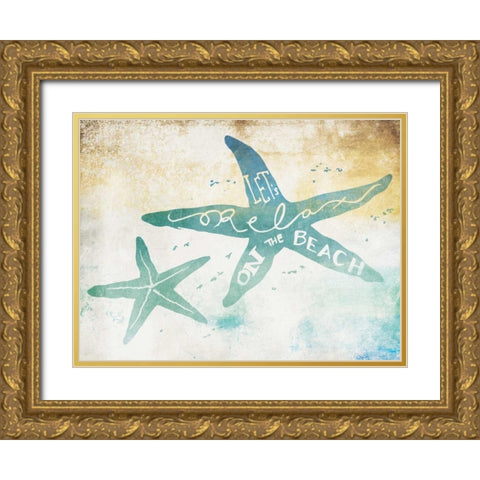 Lets Relax Gold Ornate Wood Framed Art Print with Double Matting by Grey, Jace