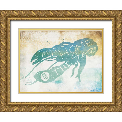 My Home Gold Ornate Wood Framed Art Print with Double Matting by Grey, Jace
