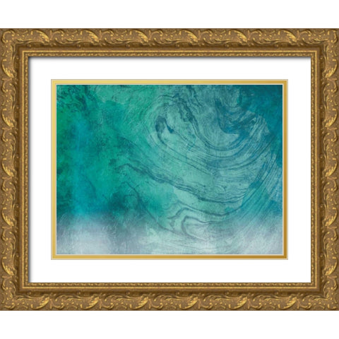 Marble Coastal Gold Ornate Wood Framed Art Print with Double Matting by Grey, Jace