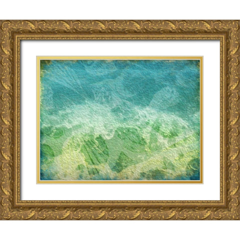 Beach Abstract Gold Ornate Wood Framed Art Print with Double Matting by Grey, Jace