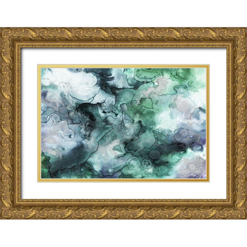 Water Rocks Gold Ornate Wood Framed Art Print with Double Matting by Grey, Jace