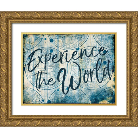 Exp The World Gold Ornate Wood Framed Art Print with Double Matting by Grey, Jace