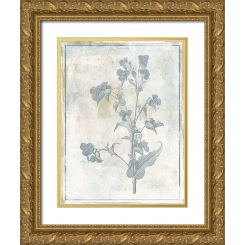 Sky Floral Gold Ornate Wood Framed Art Print with Double Matting by Grey, Jace
