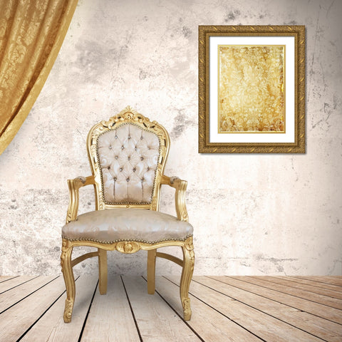 Golden Sunny Wall Gold Ornate Wood Framed Art Print with Double Matting by Grey, Jace