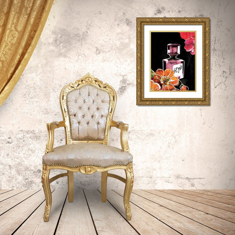Flower Style Gold Ornate Wood Framed Art Print with Double Matting by Grey, Jace