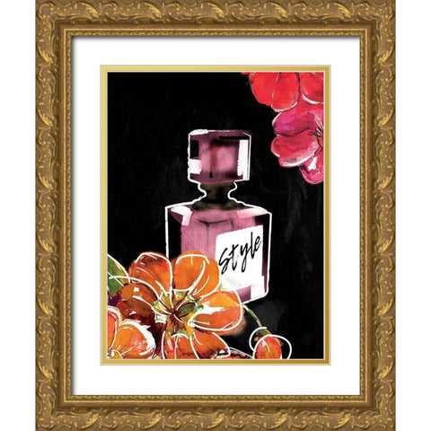 Flower Style Gold Ornate Wood Framed Art Print with Double Matting by Grey, Jace