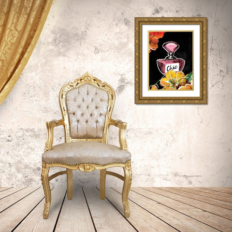 Flower Chic Gold Ornate Wood Framed Art Print with Double Matting by Grey, Jace