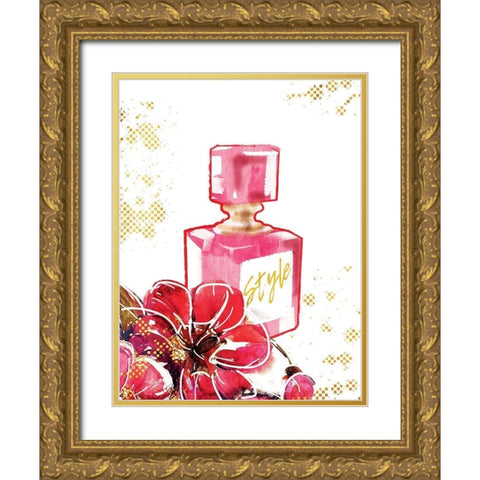 Flower Style Glam Gold Ornate Wood Framed Art Print with Double Matting by Grey, Jace