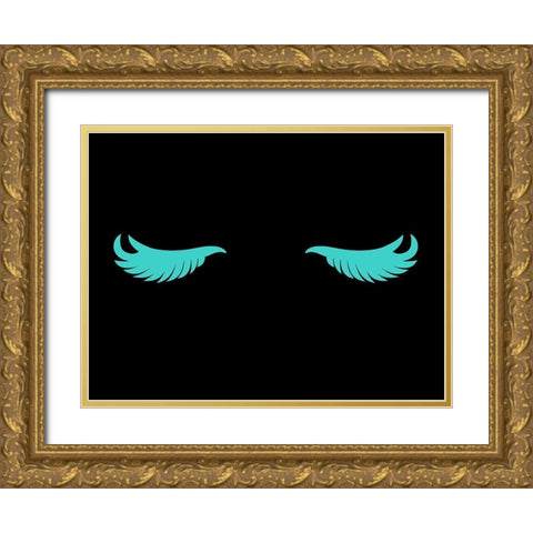 Eye Lashes Dark Gold Ornate Wood Framed Art Print with Double Matting by Grey, Jace