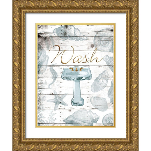 Wash Sink Gold Ornate Wood Framed Art Print with Double Matting by Grey, Jace