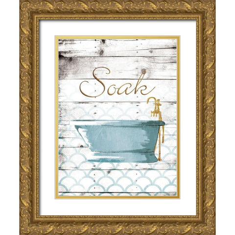 Soak Bath Gold Ornate Wood Framed Art Print with Double Matting by Grey, Jace
