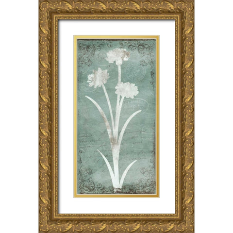 Postal Floral Silo Gold Ornate Wood Framed Art Print with Double Matting by Grey, Jace
