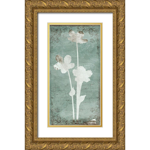Postal Floral Silo Mate Gold Ornate Wood Framed Art Print with Double Matting by Grey, Jace