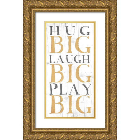 Hug Big Gold Ornate Wood Framed Art Print with Double Matting by Grey, Jace