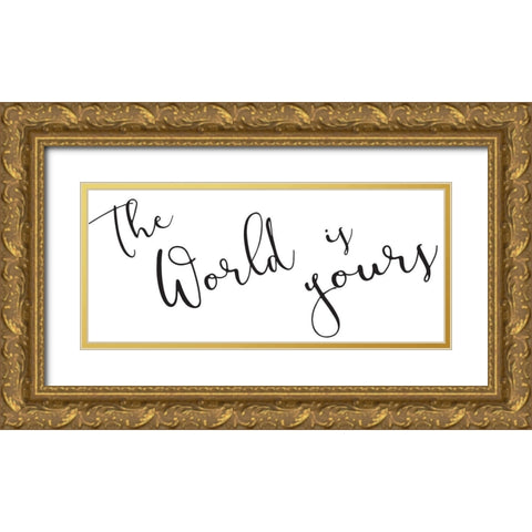 World Is Yours Gold Ornate Wood Framed Art Print with Double Matting by Grey, Jace